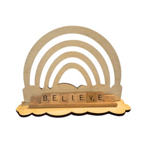 Believe Tile Word Rainbow