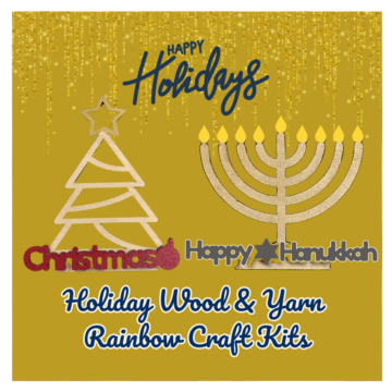 Holiday Wood & Yarn Rainbow Craft Kits