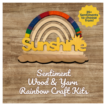 Sentiment Wood & Yarn Rainbow Craft Kits