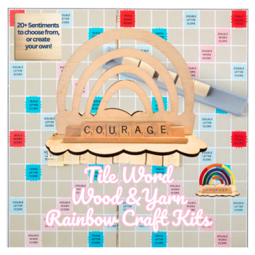 Tile Word Wood & Yarn Rainbow Craft Kits