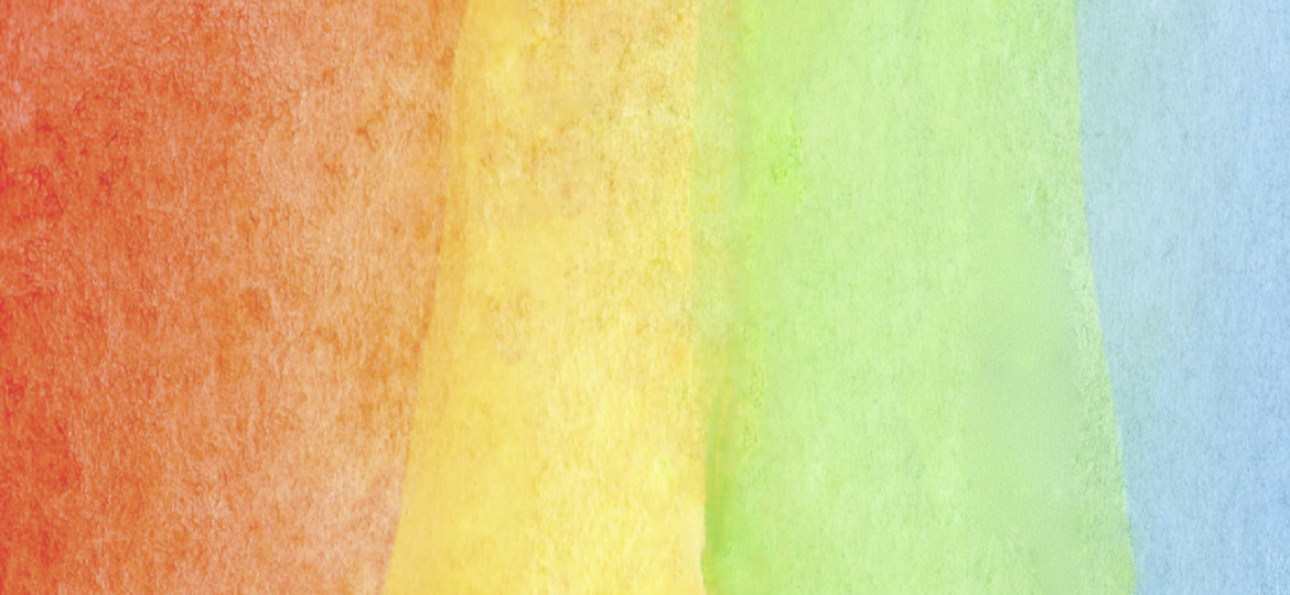 Rainbow colored background in watercolors