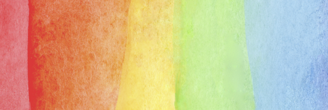 Rainbow colored background in watercolors
